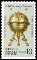 (1972-069) Марка Германия (ГДР) "Глобус (2)"    Глобусы Земные и небесные II Θ